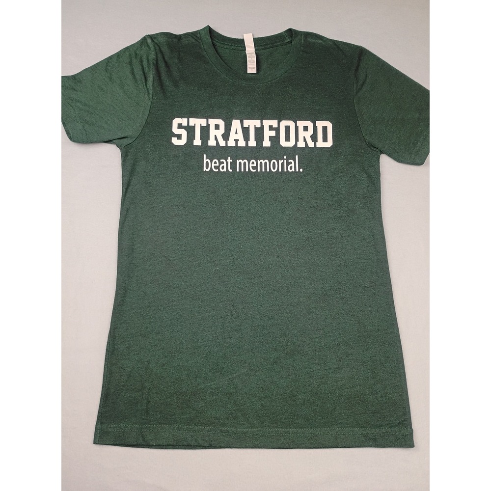 Bella Canvas Stratford High School SHS Beat Memorial Texas T-Shirt Green Small